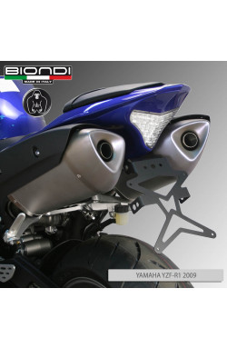 Portatarga per Moto regolabile in acciaio verniciato nero (kit completo) – YAMAHA YZF-R1 1000cc. 2009