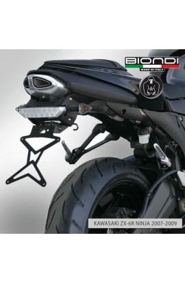 Portatarga per Moto regolabile in acciaio verniciato nero (kit completo) – KAWASAKI ZX-6R Ninja 599 2007-2008