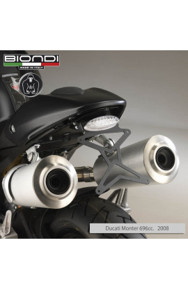 Portatarga per Moto regolabile in acciaio verniciato nero (kit completo) – DUCATI Monster 696cc. 2008