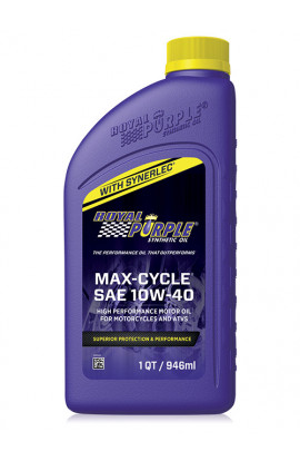 Max Cycle è un olio motore sintetico per moto Royal Purple Max Cycle 10W40 - 946 ml