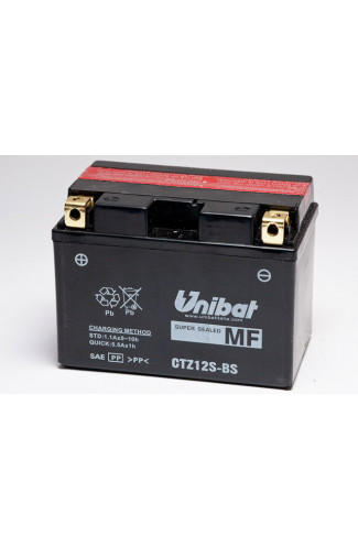 Batteria Unibat CTZ12S ytz12s-bs 11A CCA 210A positivo SX 150x87x110mm Batteria AGM Senza Manutenzione
